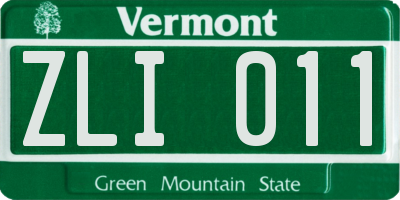 VT license plate ZLI011
