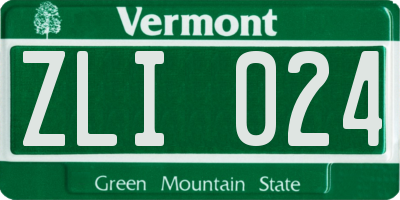 VT license plate ZLI024