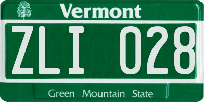 VT license plate ZLI028