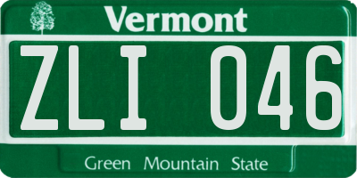 VT license plate ZLI046