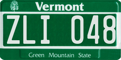 VT license plate ZLI048
