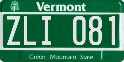 VT license plate ZLI081