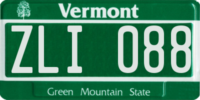 VT license plate ZLI088