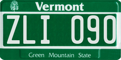 VT license plate ZLI090