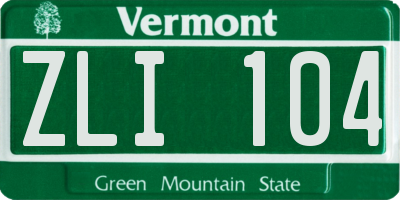 VT license plate ZLI104
