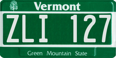 VT license plate ZLI127