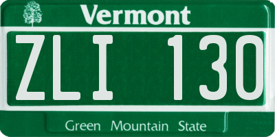 VT license plate ZLI130