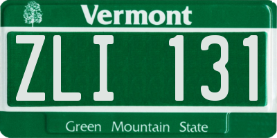 VT license plate ZLI131