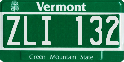 VT license plate ZLI132