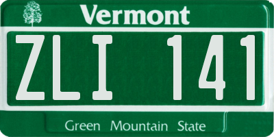 VT license plate ZLI141