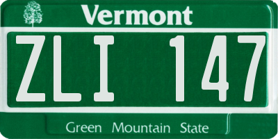 VT license plate ZLI147
