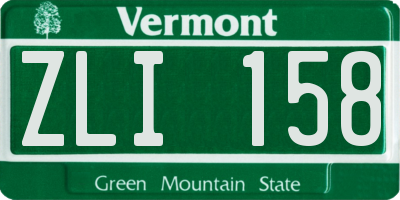 VT license plate ZLI158
