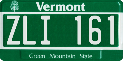 VT license plate ZLI161