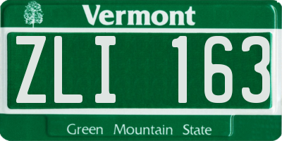 VT license plate ZLI163
