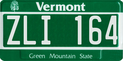 VT license plate ZLI164