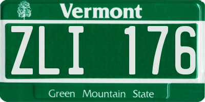 VT license plate ZLI176
