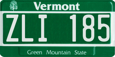VT license plate ZLI185