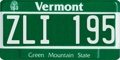 VT license plate ZLI195