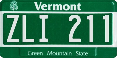 VT license plate ZLI211