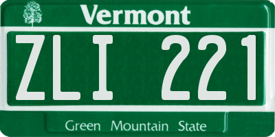 VT license plate ZLI221