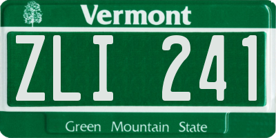 VT license plate ZLI241