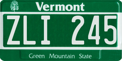 VT license plate ZLI245