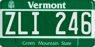 VT license plate ZLI246