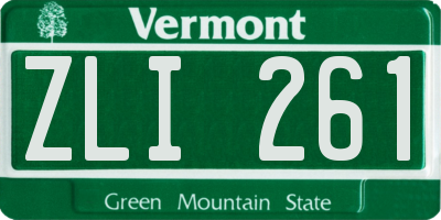 VT license plate ZLI261