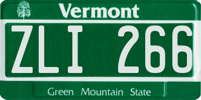 VT license plate ZLI266