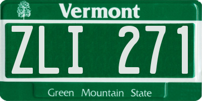 VT license plate ZLI271