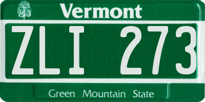 VT license plate ZLI273