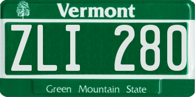 VT license plate ZLI280