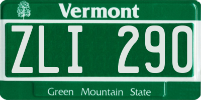 VT license plate ZLI290