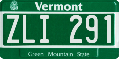 VT license plate ZLI291