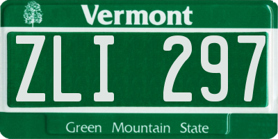 VT license plate ZLI297