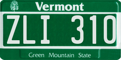 VT license plate ZLI310