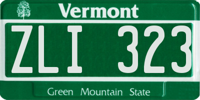 VT license plate ZLI323