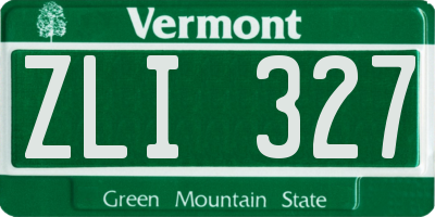 VT license plate ZLI327