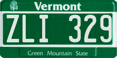 VT license plate ZLI329