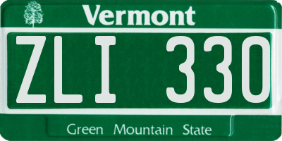 VT license plate ZLI330