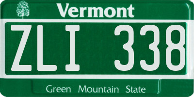 VT license plate ZLI338