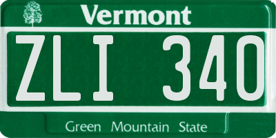 VT license plate ZLI340