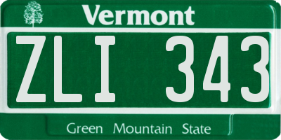 VT license plate ZLI343