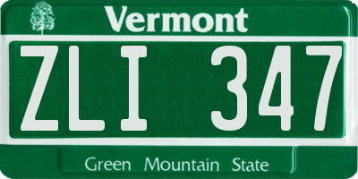 VT license plate ZLI347