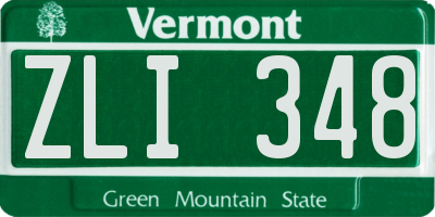 VT license plate ZLI348