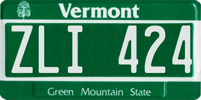 VT license plate ZLI424