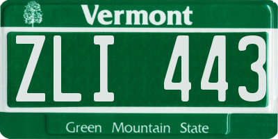 VT license plate ZLI443