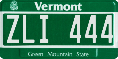 VT license plate ZLI444