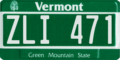 VT license plate ZLI471