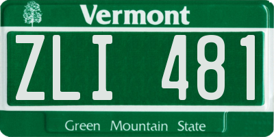 VT license plate ZLI481